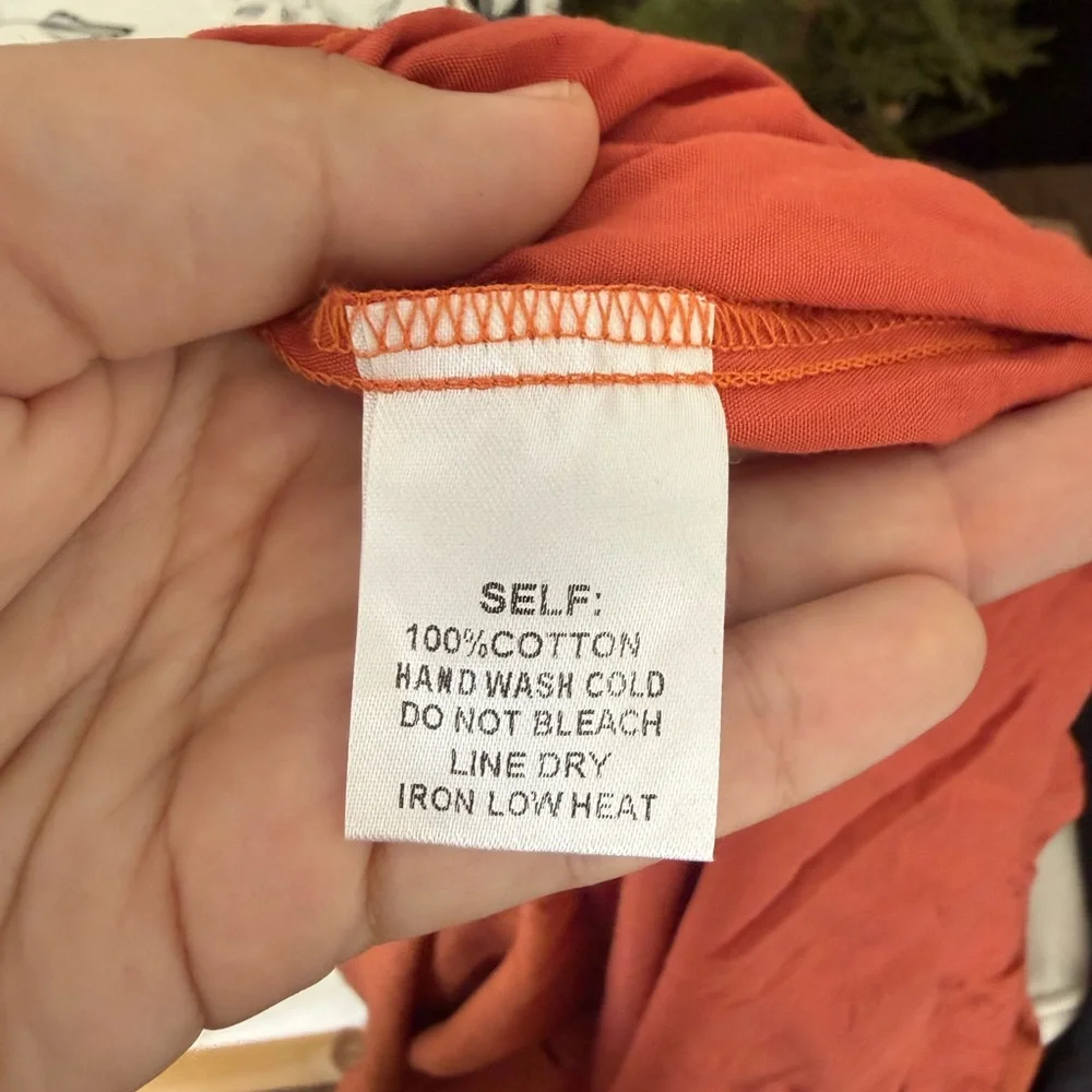 NWT BluIvy Embroidered Rust Boho Mini Dress Peasant Ruffles 100% Cotton Small - Picture 7 of 8